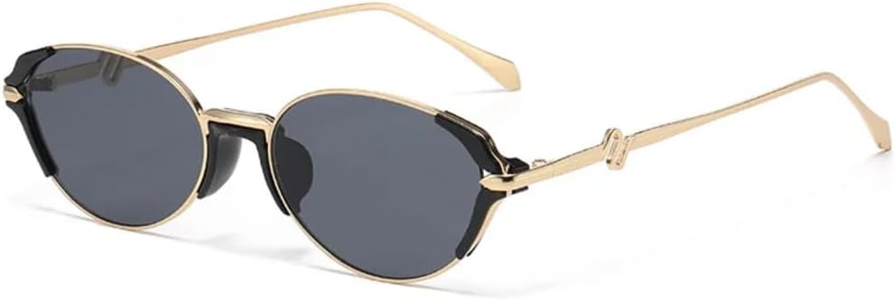 

Солнцезащитные очки с узким оправом и зеркальной поверхностью, овальной формы, в винтажном и современном стиле, для путешествий и фотосъемки, для женщин и мужчин TVTBBVV, Blackgold