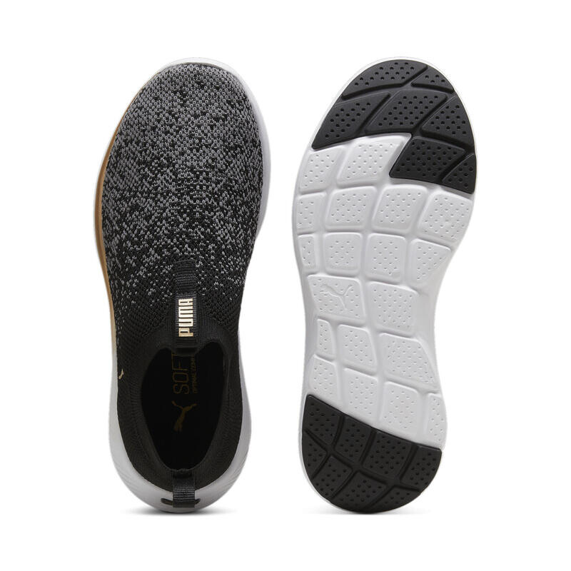 Кроссовки Softride Premier Slip-On Knit Women PUMA Black Gold Cool Dark Grey — фото 4