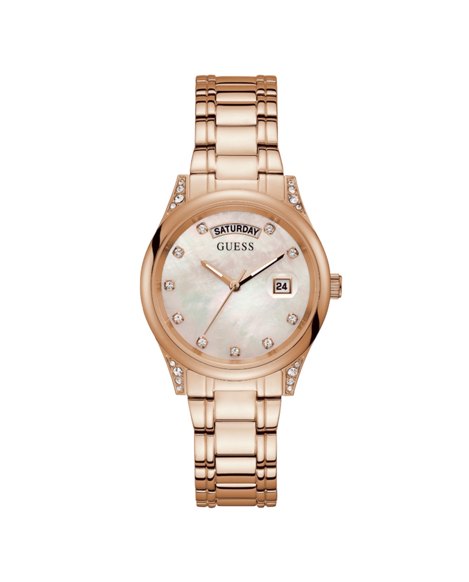 

Женские часы Aura GW0047L2 из стали с ремешком из розового золота Guess, золотой