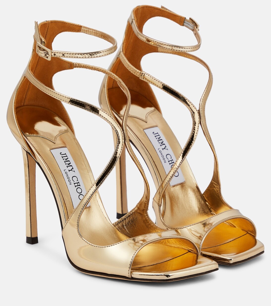 Сандалии Azia 110 из лакированной кожи Jimmy Choo, золотой