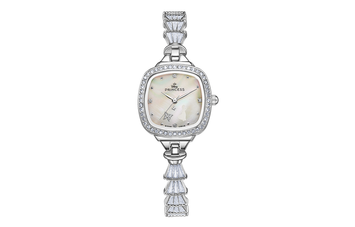 

Disney Женские часы с кварцевым механизмом на ремешке из сплава с белым циферблатом