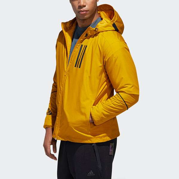 Куртка w.n.d. hooded sports stylish jacket gold color Adidas, золотой — фото 4