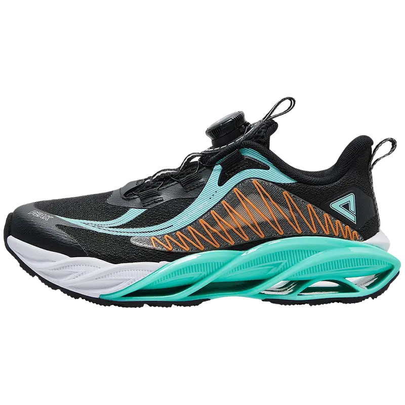 

State Pole дышащие амортизирующие низкие кроссовки для детей PEAK, черный/светло-зеленый