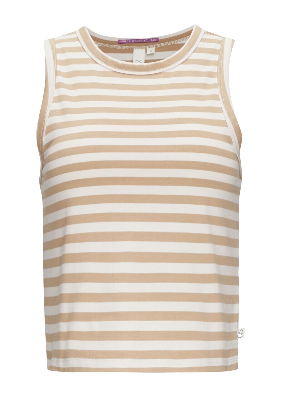 

Топ без рукавов QS Top, цвет beige/white