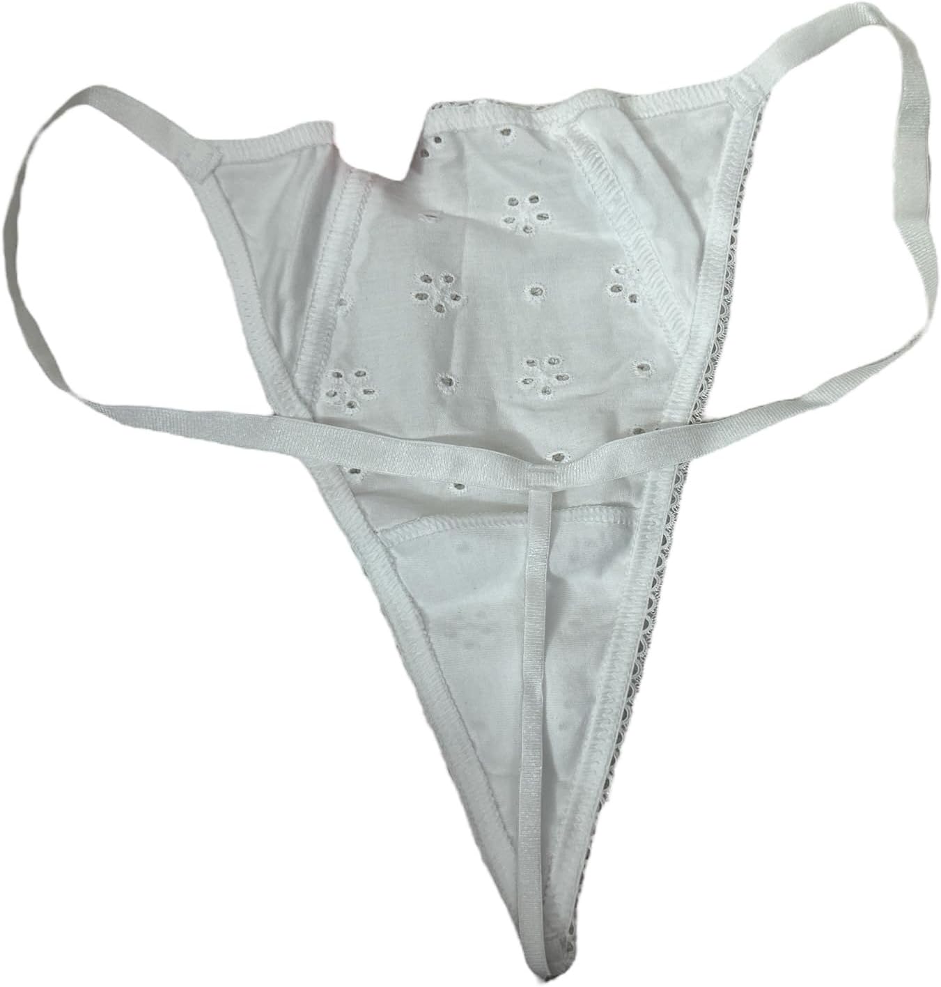 Victoria's Stretch Cotton Eyelet V-String Трусики Цвет White New Victoria's Secret — фото 3