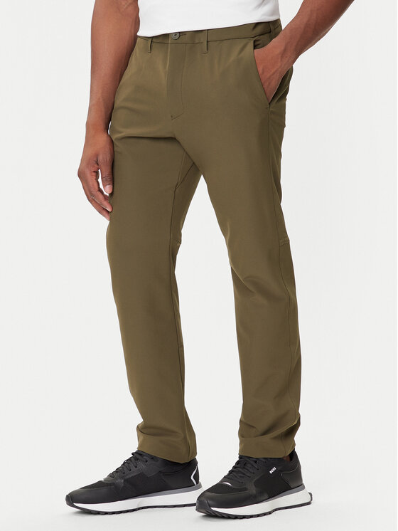 

Брюки из ткани slim fit T_Commuter 50534303 Boss, зелёный