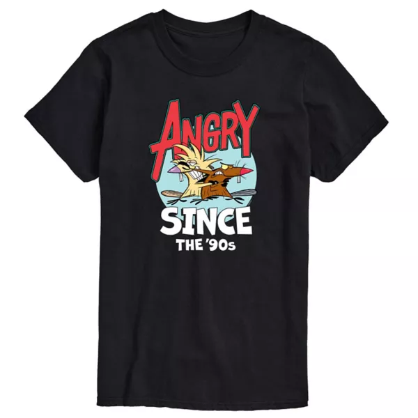 

Футболка с принтом "Angry Beavers" для больших размеров "С 90-х" Licensed Character, черный
