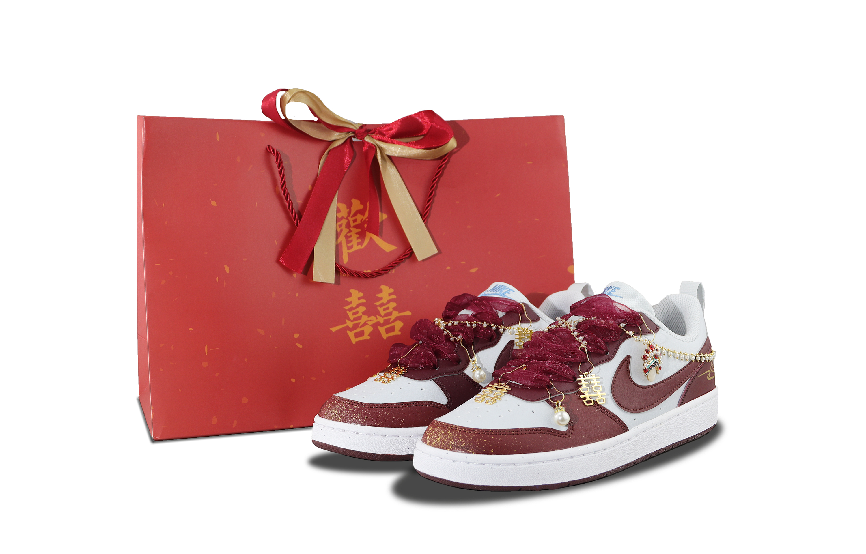 Nike Кроссовки для скейтборда Court Borough Low Top, женские, темно-красные