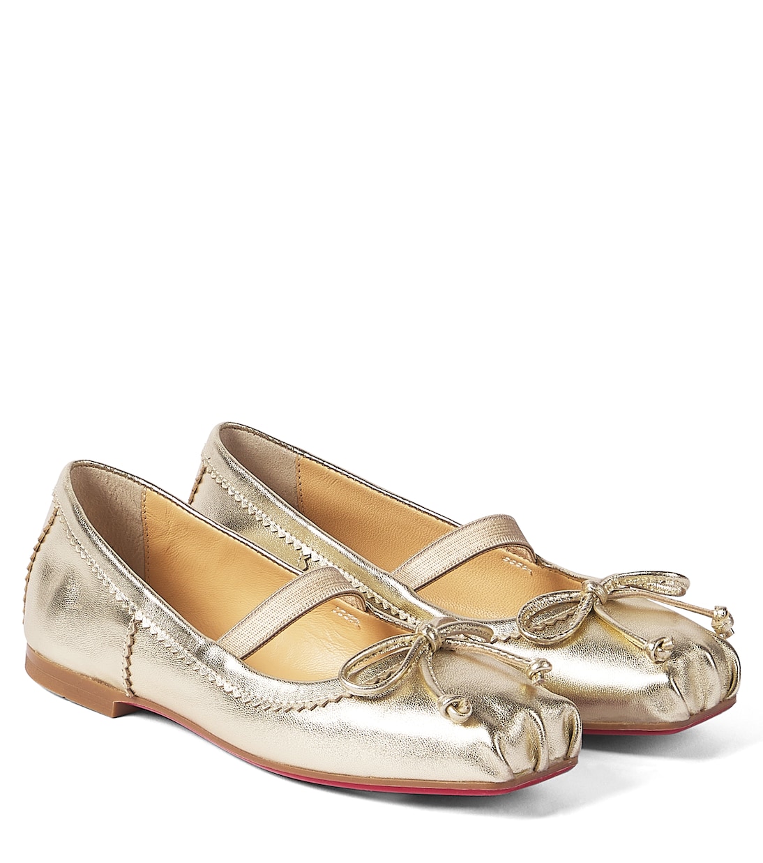 

Балетки Baballet из металлизированной кожи Christian Louboutin Kids, Platine