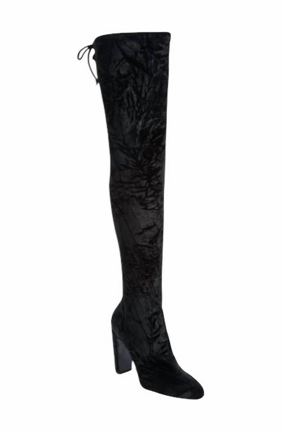 Женские черные эластичные замшевые ботинки Vidaland Stretch Crushed Velvet Stuart Weitzman