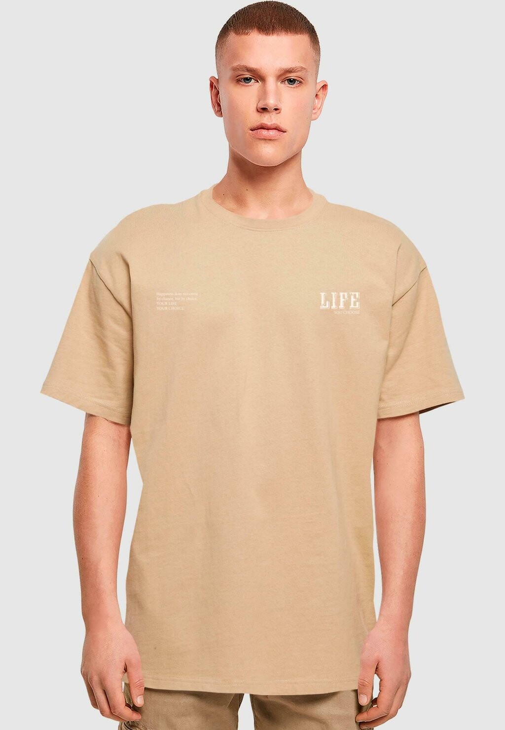 

Футболка с принтом TEE Merchcode, цвет Mottled Beige