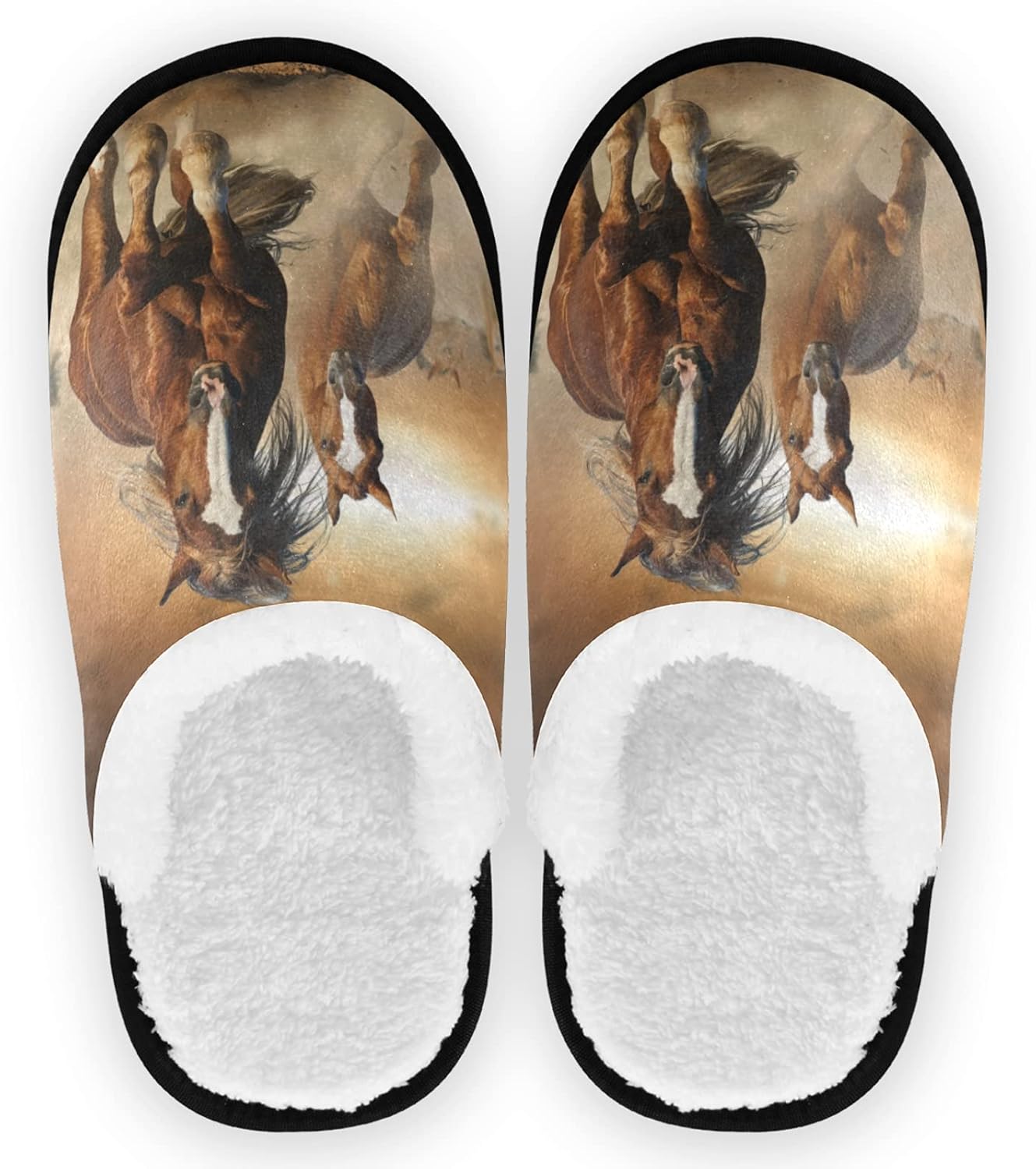 

Тапочки viseunny для женщин и мужчин, забавные зимние теплые домашние тапочки с эффектом памяти, из хлопка, мягкие плюшевые флисовые тапочки на каждый день, унисекс Visesunny, Horse