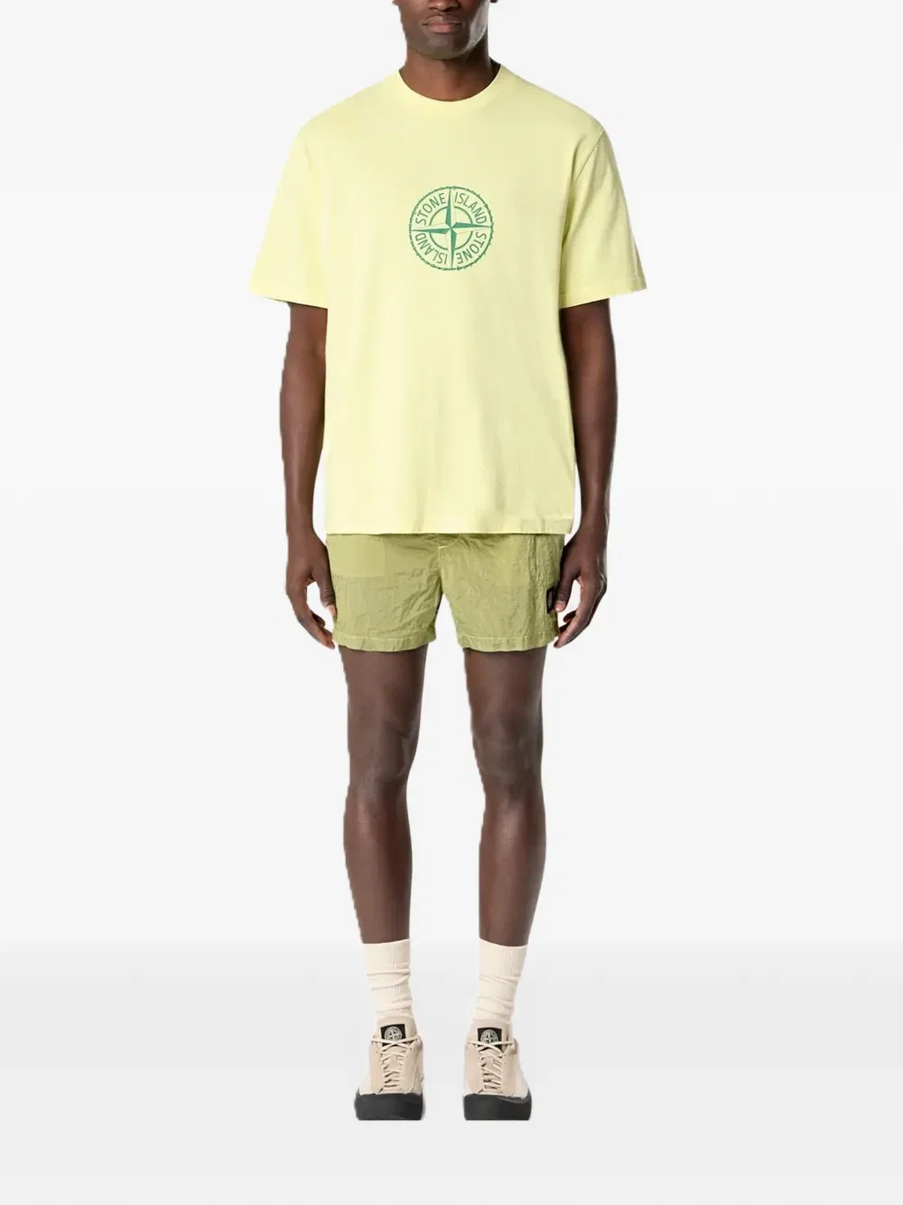 Футболка с компасом Stone Island, желтый — фото 2