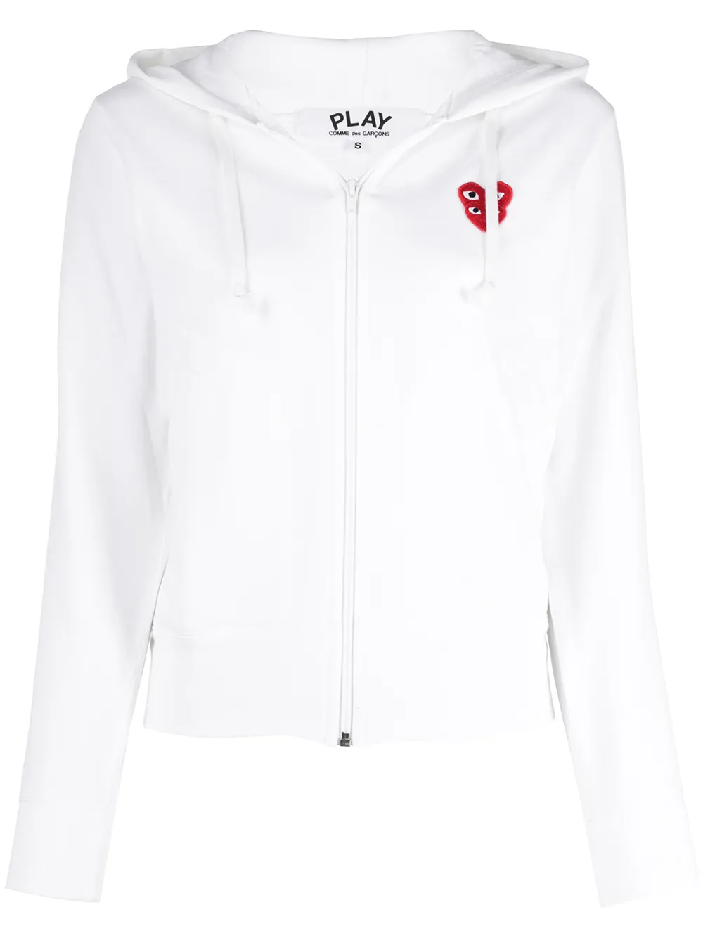 

Худи на молнии с логотипом Comme Des Garçons Play, белый