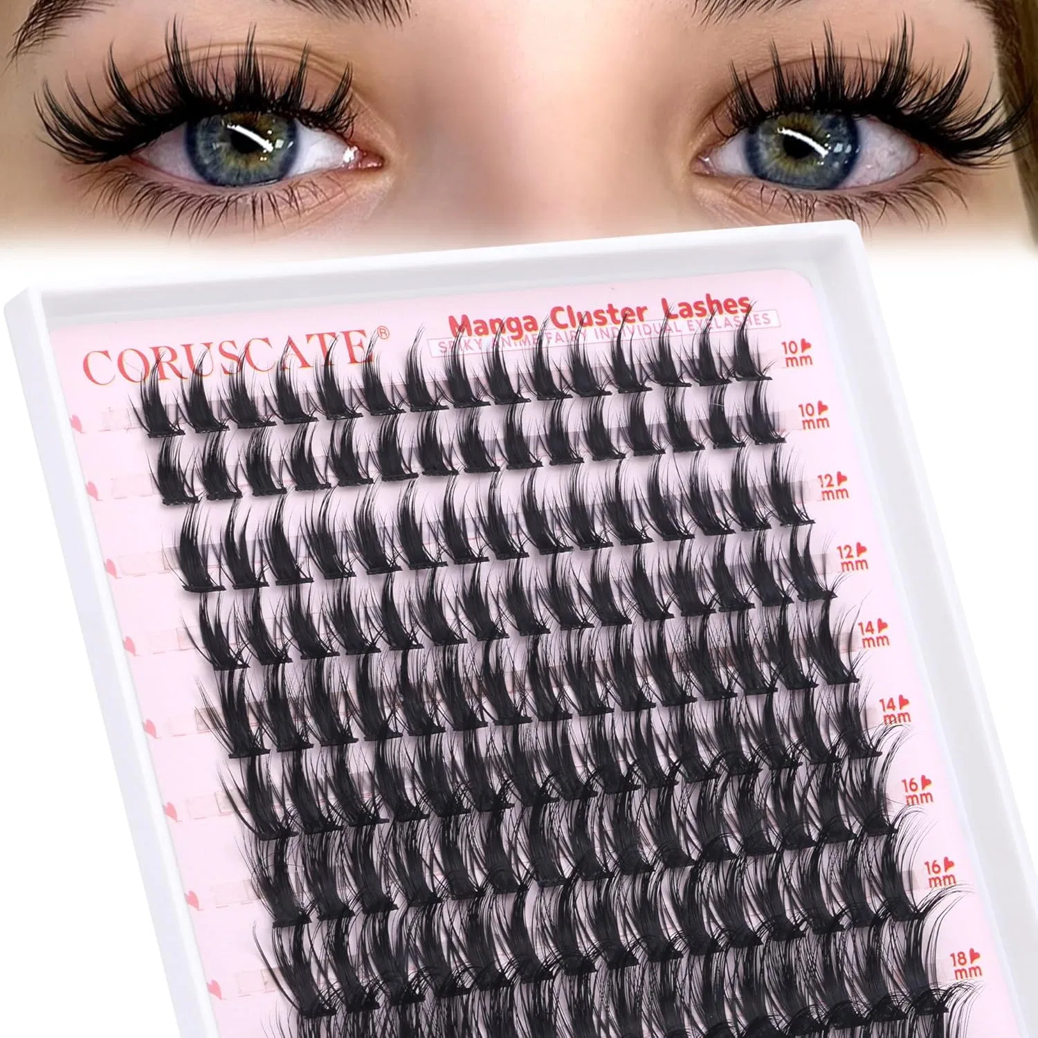 Накладные ресницы CORUSCATE Manga Cluster Lashes Fairy Wispy, 10-18 мм Coruscate