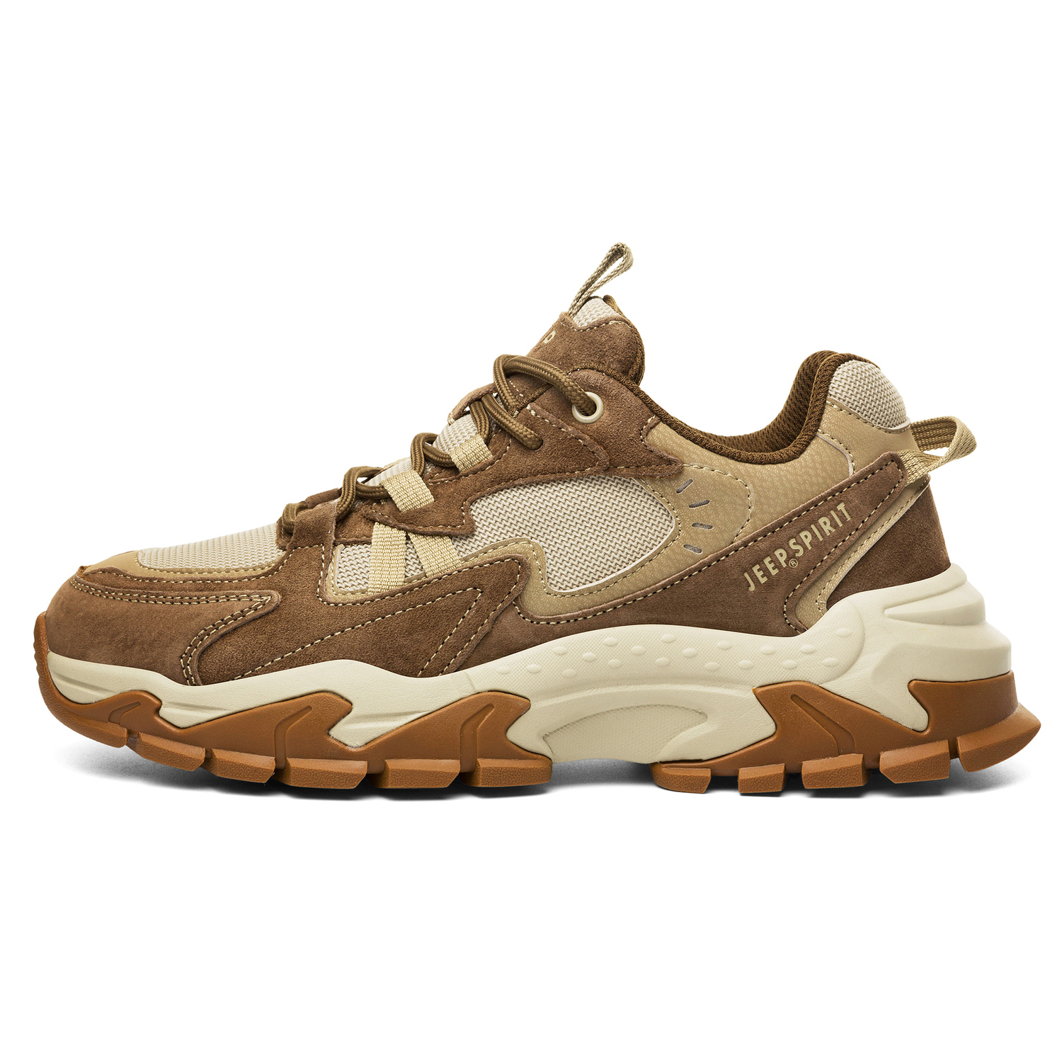 

JEEP SPIRIT Мужские низкие массивные кроссовки Cuban Brown — светло-песочные, цвет Light Sandy