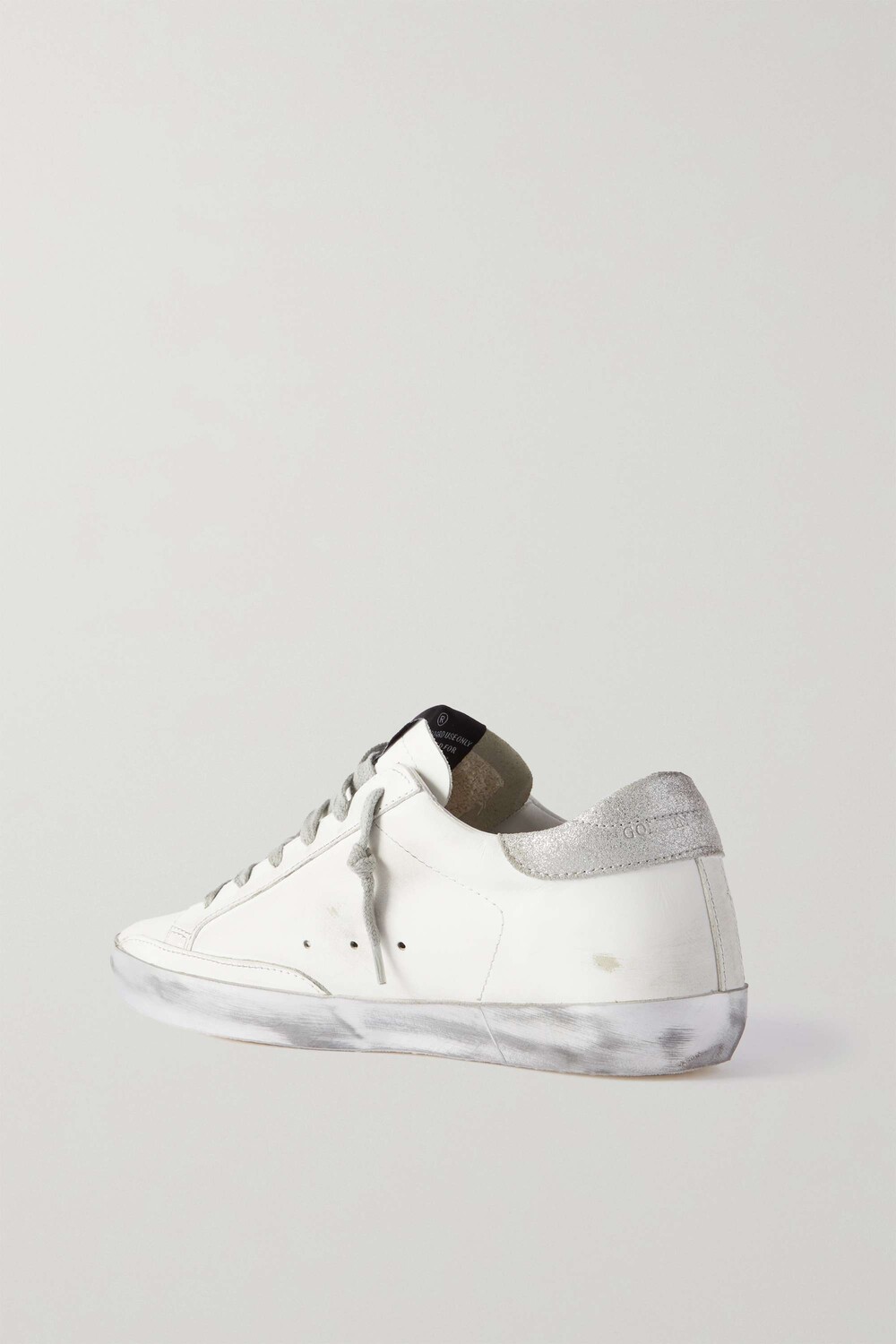 Кроссовки Golden Goose Superstar Distressed Leather, белый/серебристый — фото 2