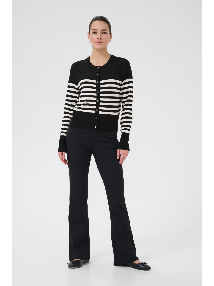 

Kaffe Кардиган KAlizza, стандартный крой, в черно-голубиную полоску