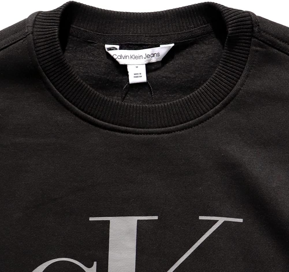 Мужская толстовка с круглым вырезом и монограммой Calvin Klein, Black — фото 3