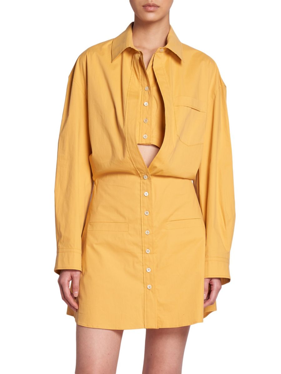 

Платье-рубашка Baunhila с многослойным рисунком Jacquemus, желтый