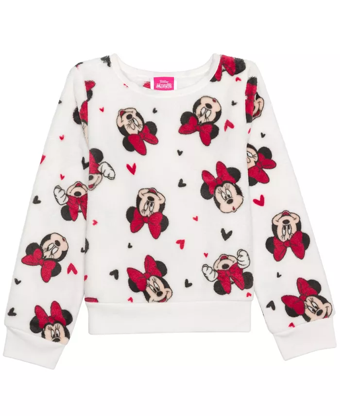 

Толстовка с длинным рукавом и сердечками Minnie Heart для малышей и девочек Disney, белый