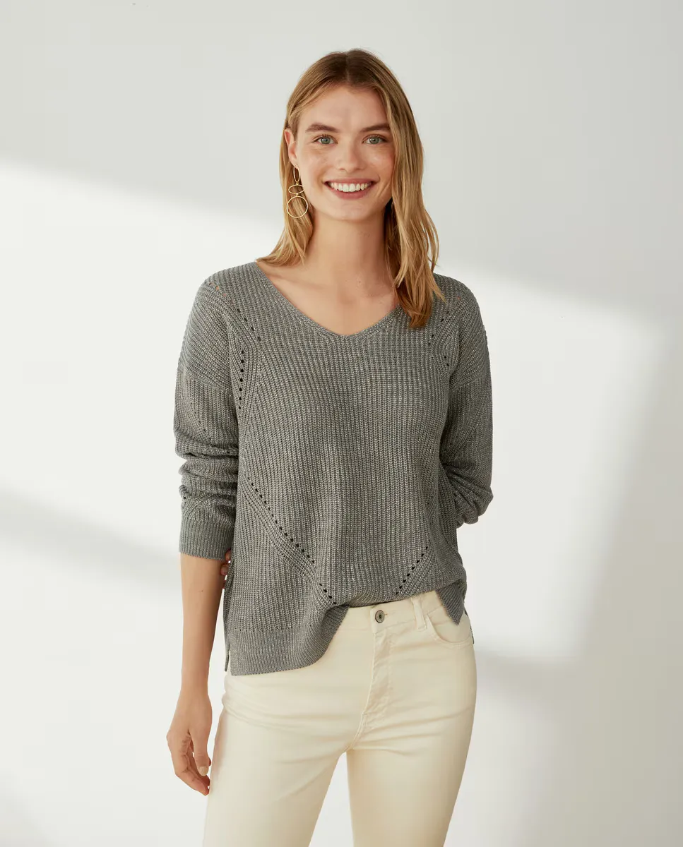 

Свитер Cpico с жемчужным люрексом Southern Cotton, цвет Verde Salvia