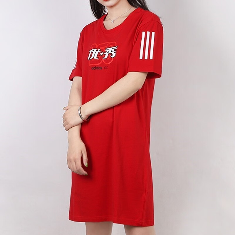 Футболка женская красная Adidas Neo — фото 3