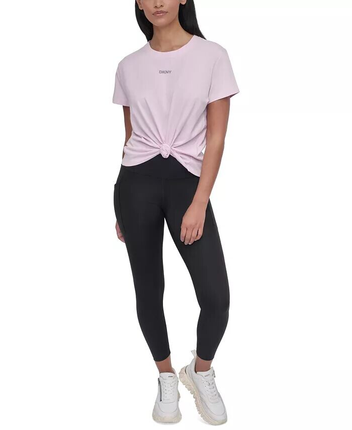 

Женская футболка с логотипом и заклепками DKNY, синий