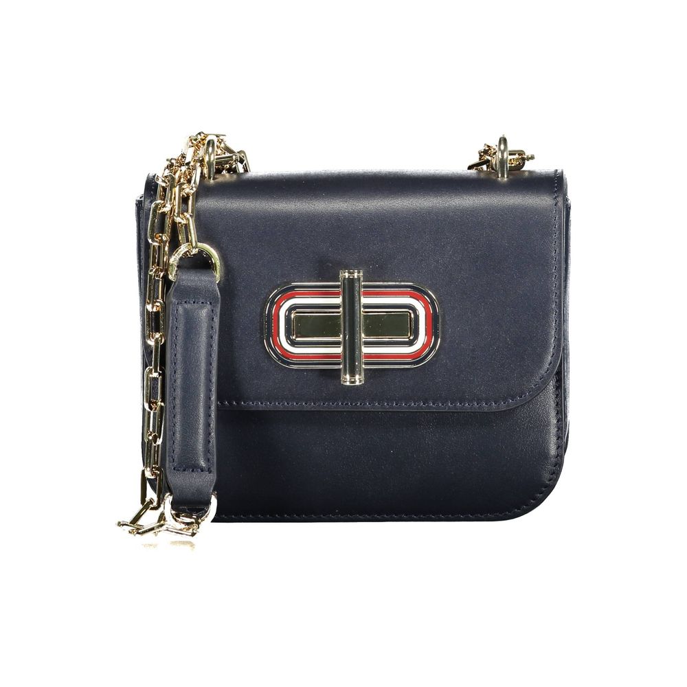 

Синяя кожаная сумочка Tommy Hilfiger, синий