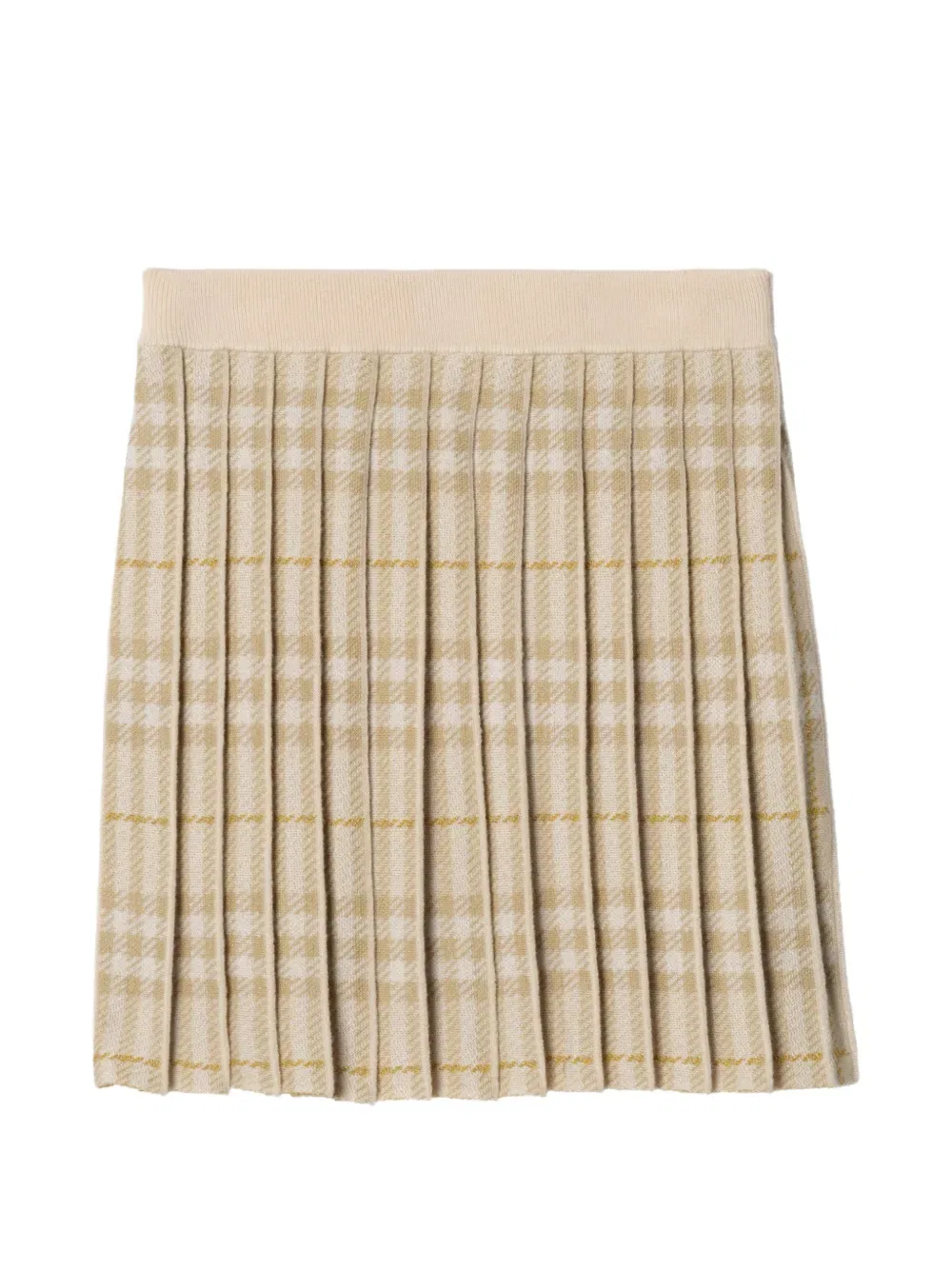 Плиссированная клетчатая юбка Burberry Kids, нейтральный — фото 2