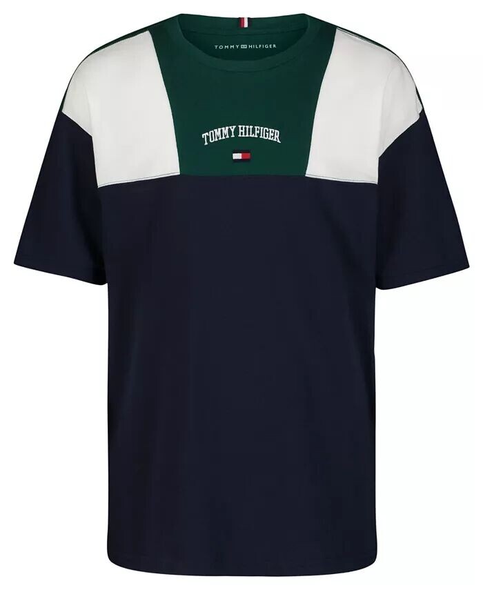 

Футболка с короткими рукавами Little Boys Court Block Tommy Hilfiger, синий