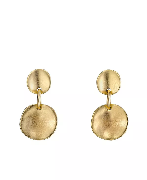 

Две неровные круглые серьги, покрытые металлом Unode50, gold