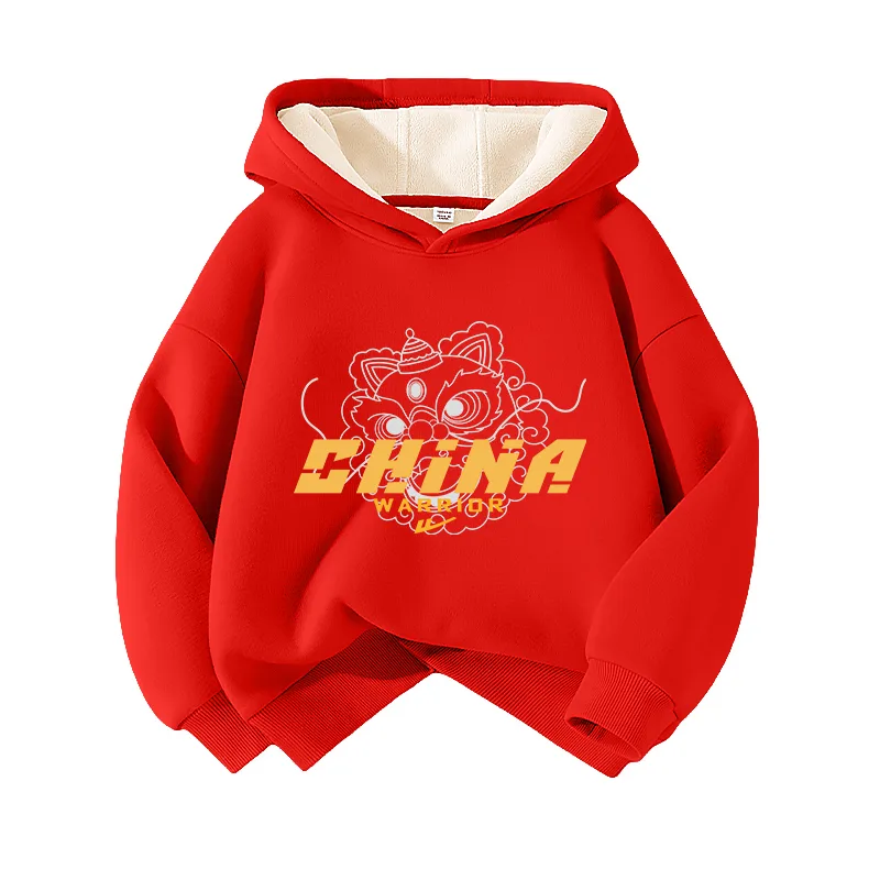 Детский худи WARRIOR, Red/H Gray Base Lion Head