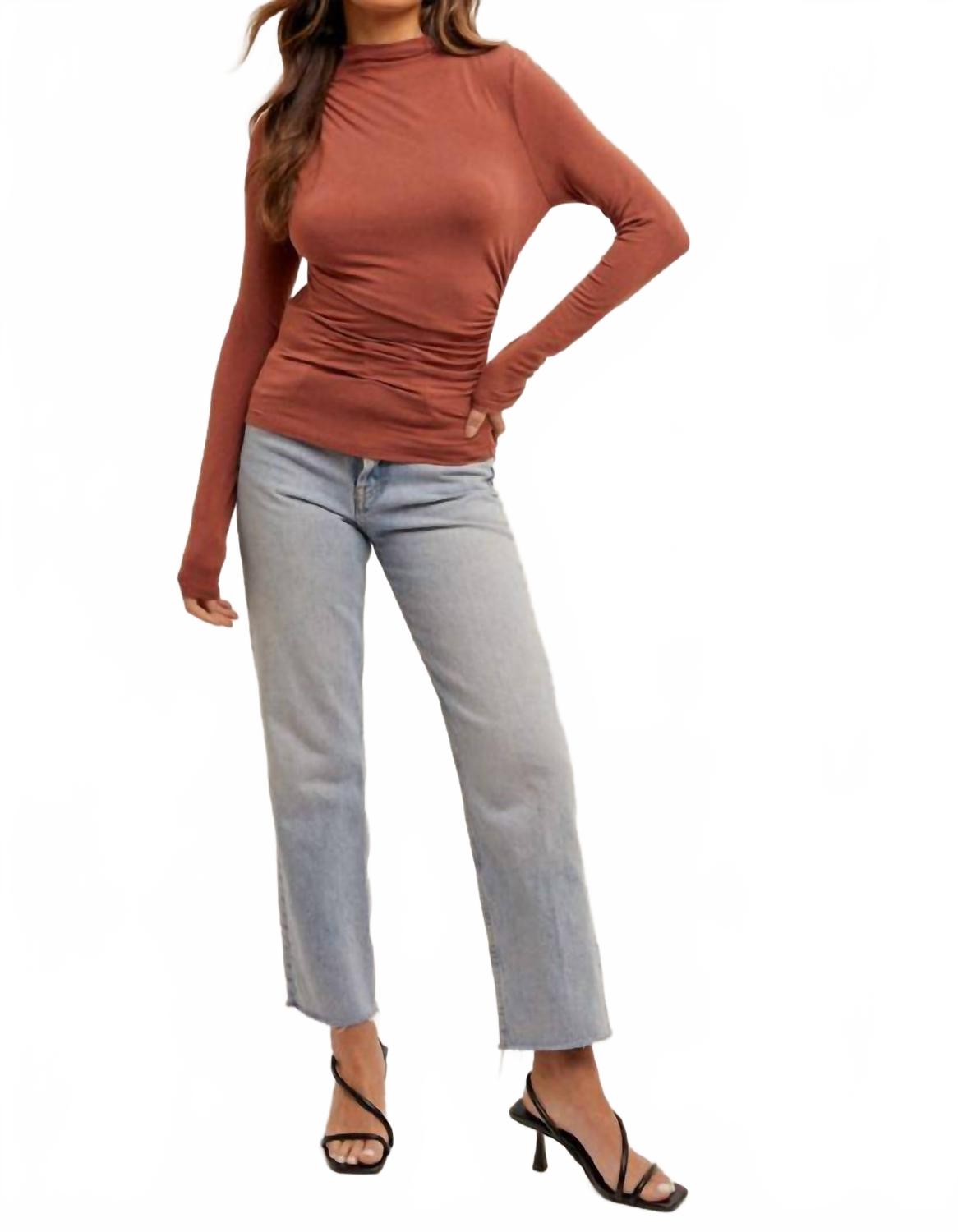 

Топ с защипами в рыжем цвете Hem & Thread, Rust