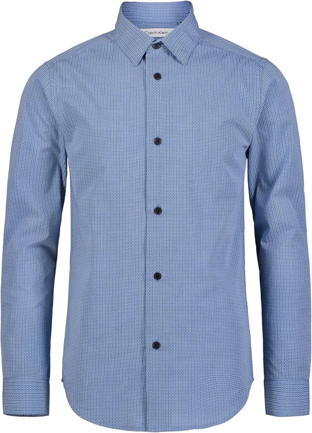 

Рубашка Calvin Klein для мальчиков с длинными рукавами, узором, застежкой на пуговицы, манжетами и подолом, Dark Blue