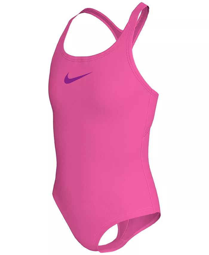 

Купальник слитный с открытой спиной Big Girls Racerback One-Piece Nike, розовый