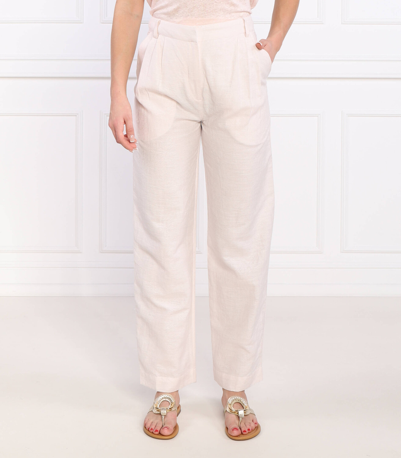 

Брюки Samsøe Samsøe Regular Fit, пудрово-розовый