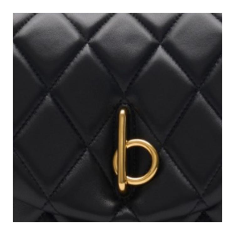Сумка Burberry Rocking Horse из мягкой кожи ягненка, черная — фото 4