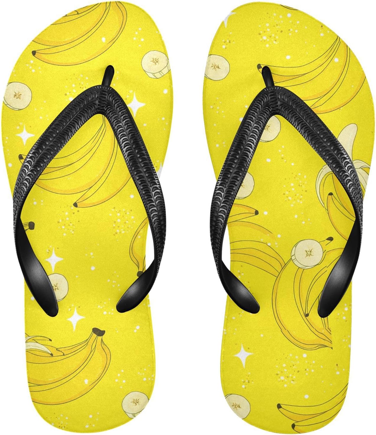 

Желтые вьетнамки с рисунком банана, пляжные шлепанцы, резиновые нескользящие летние тапочки для мужчин и женщин Sinestour