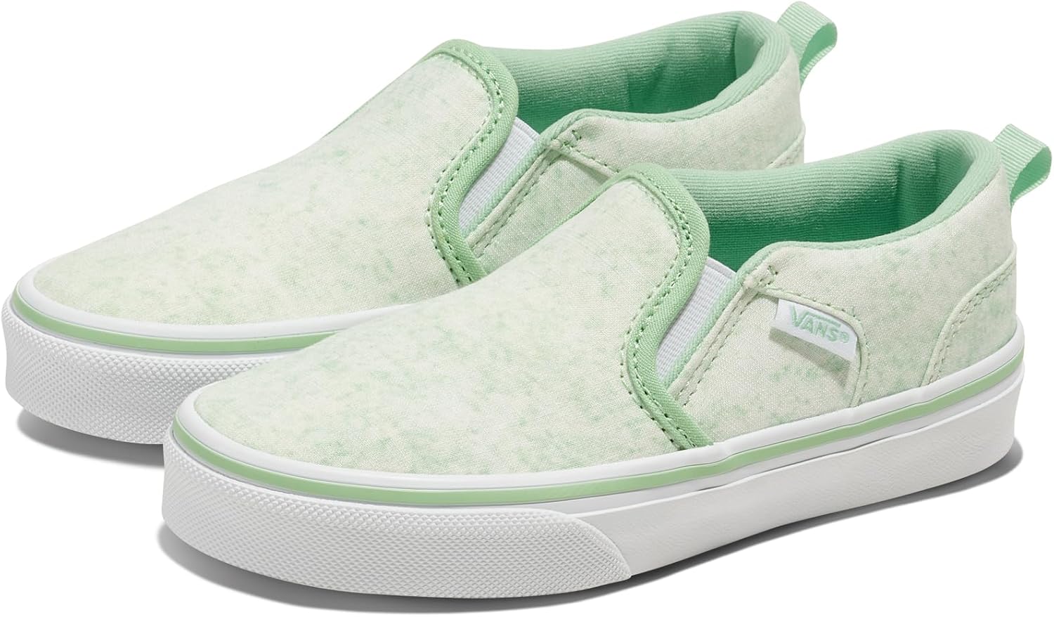 Кеды Vans Asher без шнурков для детей и подростков, зеленый — фото 2