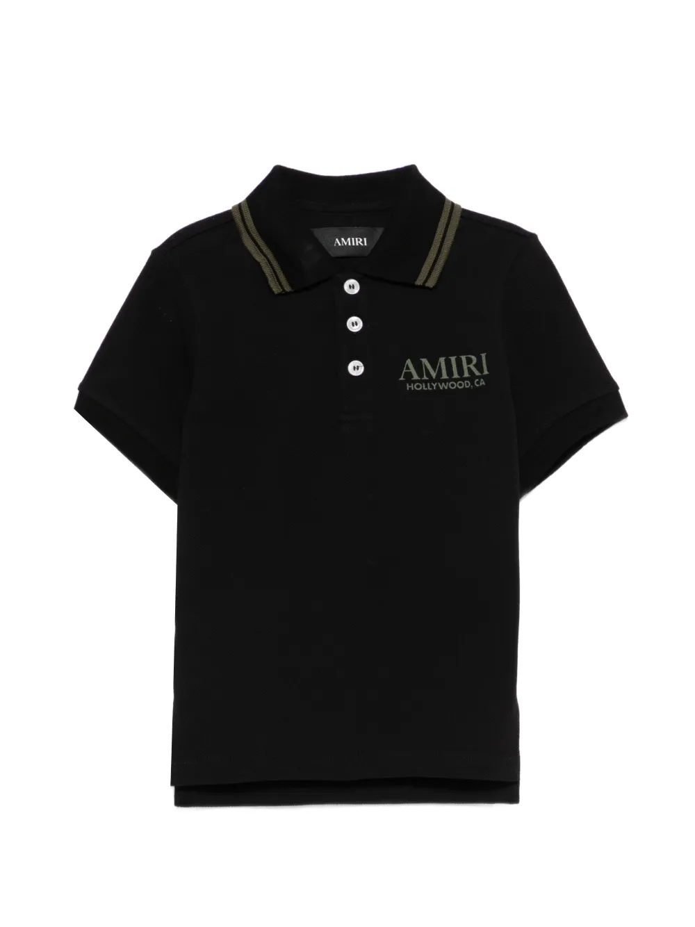 

Поло с полосатой отделкой AMIRI KIDS, черный