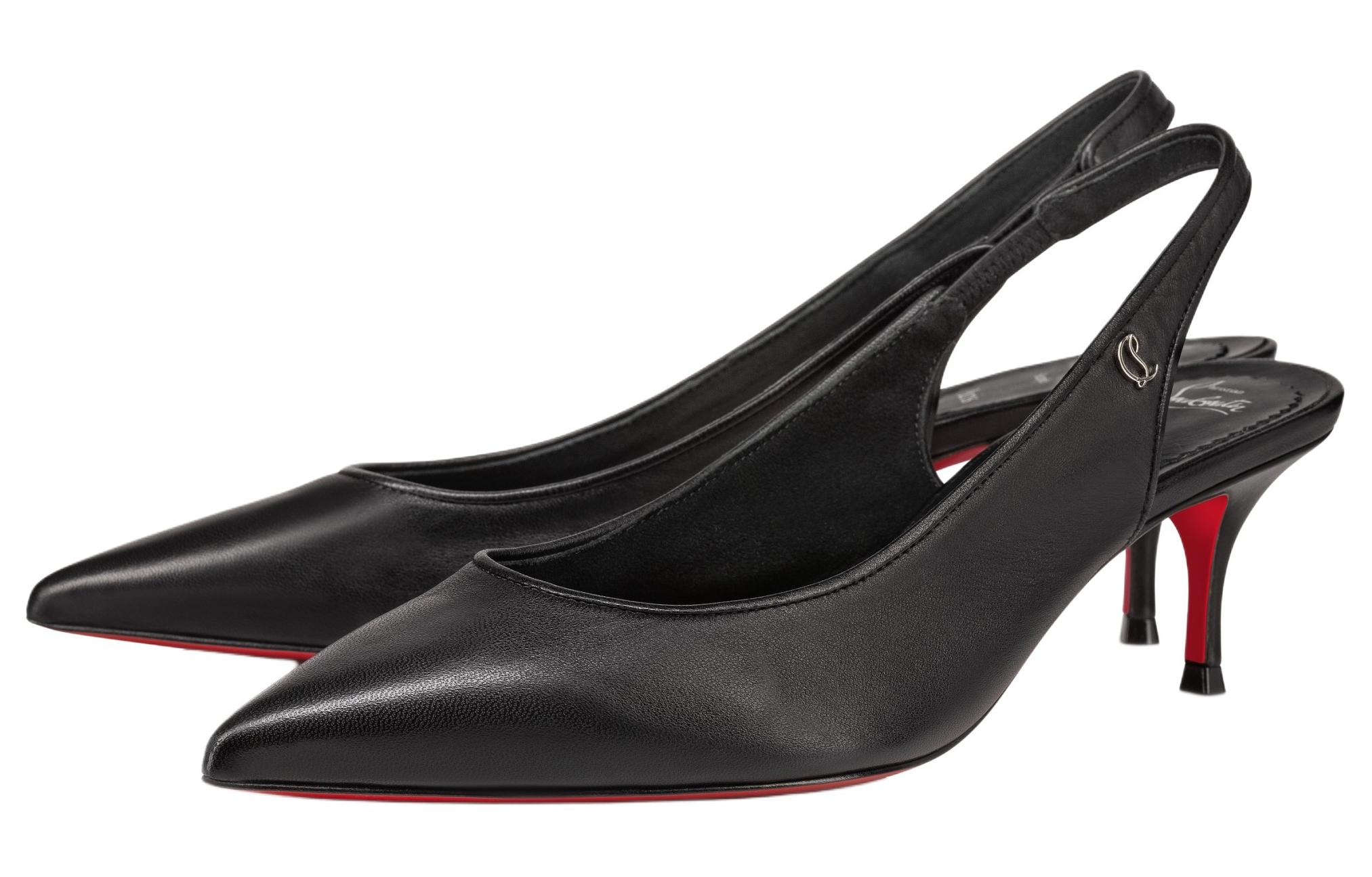 Спортивные лодочки-слингбэки Christian Louboutin, черные — фото 4