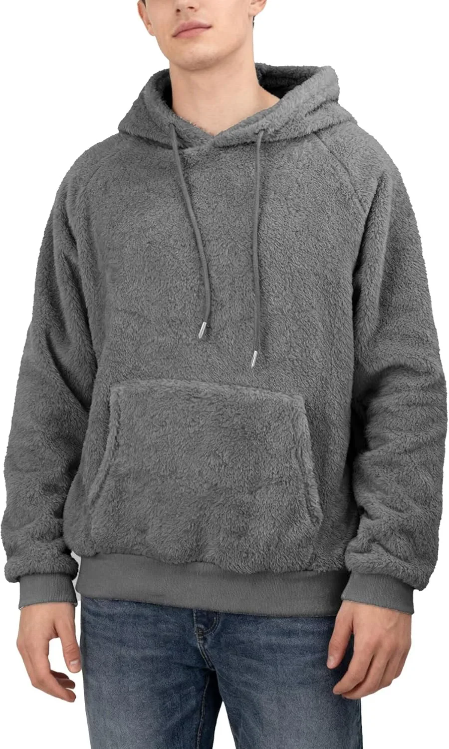 

Мужская толстовка с капюшоном Sherpa, на флисе, с карманом CHICASIMIR