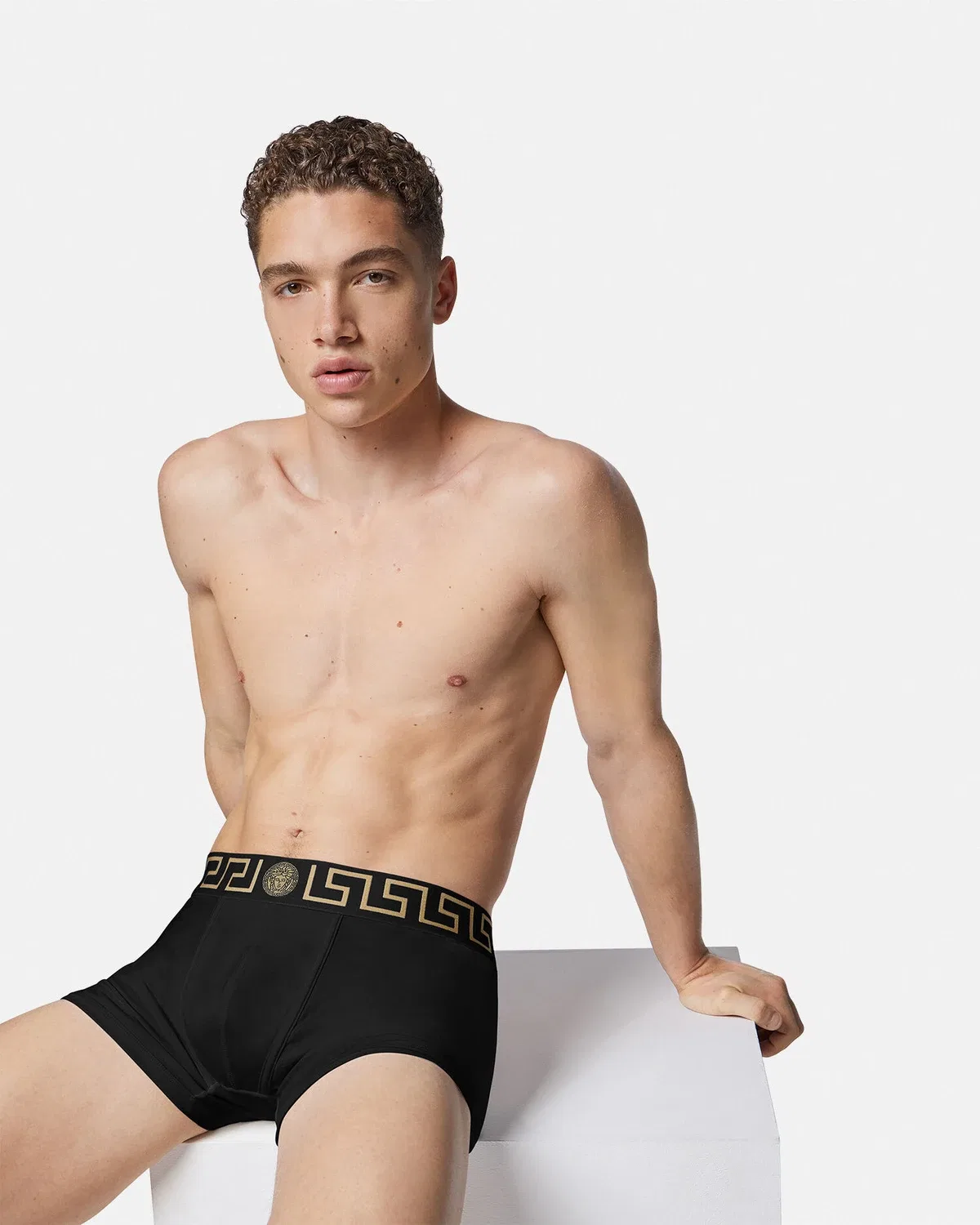 Комплект из трех боксеров с греческим бордюром VERSACE, черный — фото 2