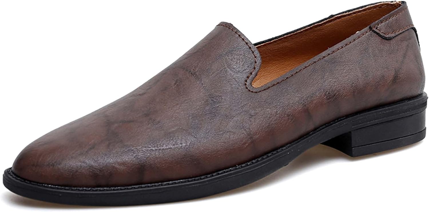

Мужские лоферы Классические заостренные деловые повседневные туфли Легкая ходьба Вождение Офисная форма Банкеты Свадебные костюмы Платья Кожаная обувь Generic, коричневый