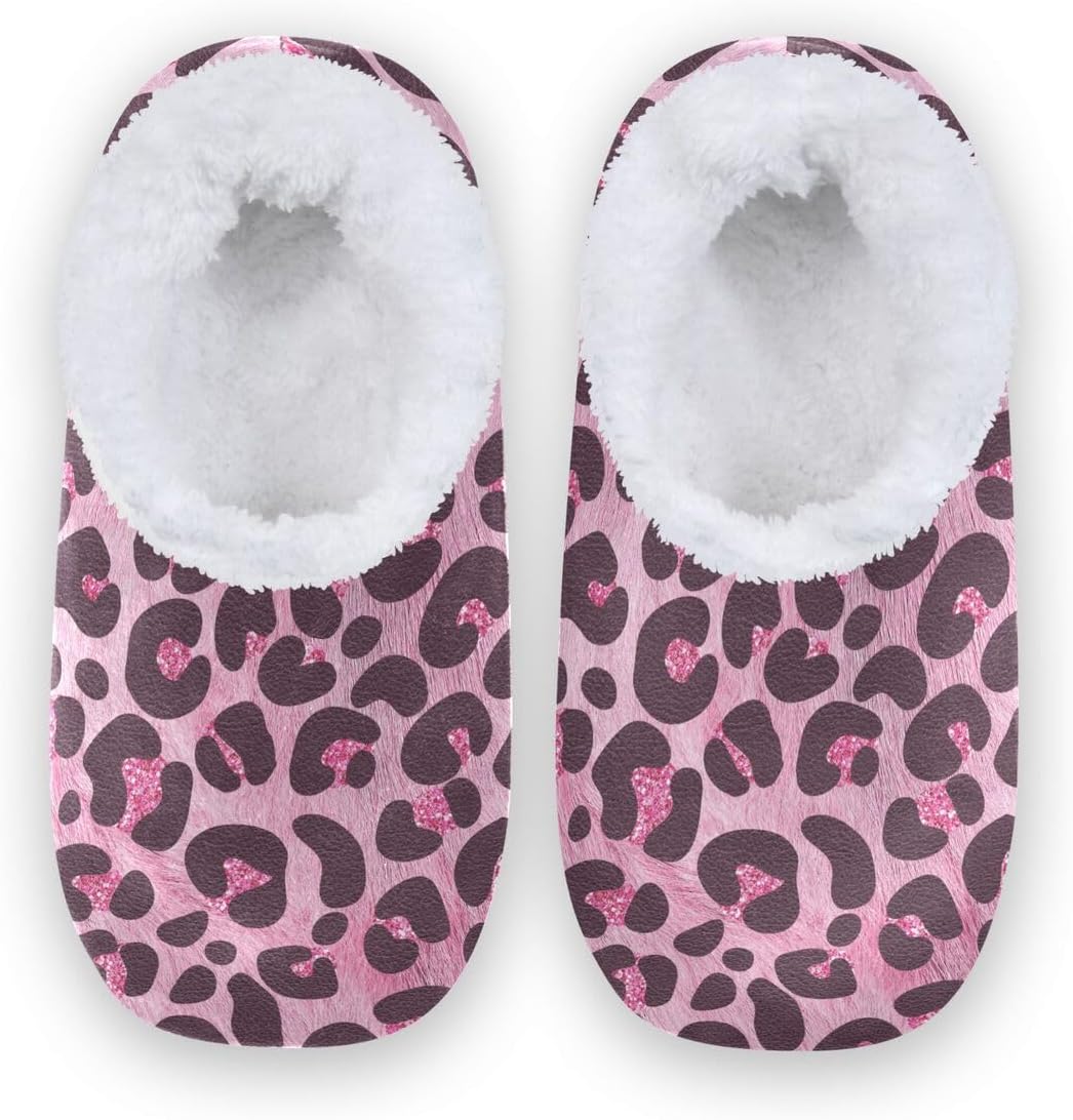 

Домашние тапочки с леопардовым принтом для женщин и мужчин, женские коралловые флисовые тапочки для дома, мягкие теплые тапочки носки для спальни Hmzxz, мультиколор