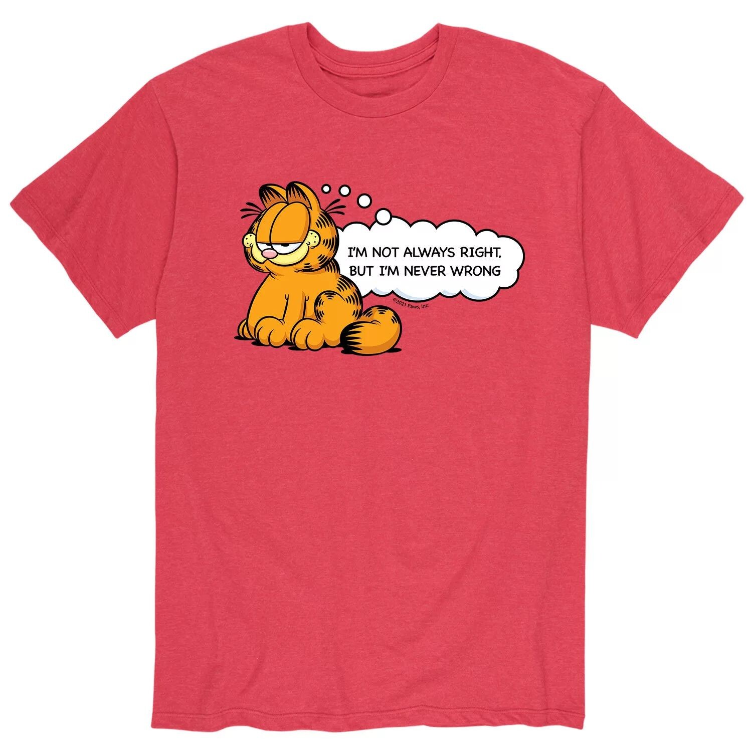 

Мужская футболка Garfield Never Wrong Licensed Character