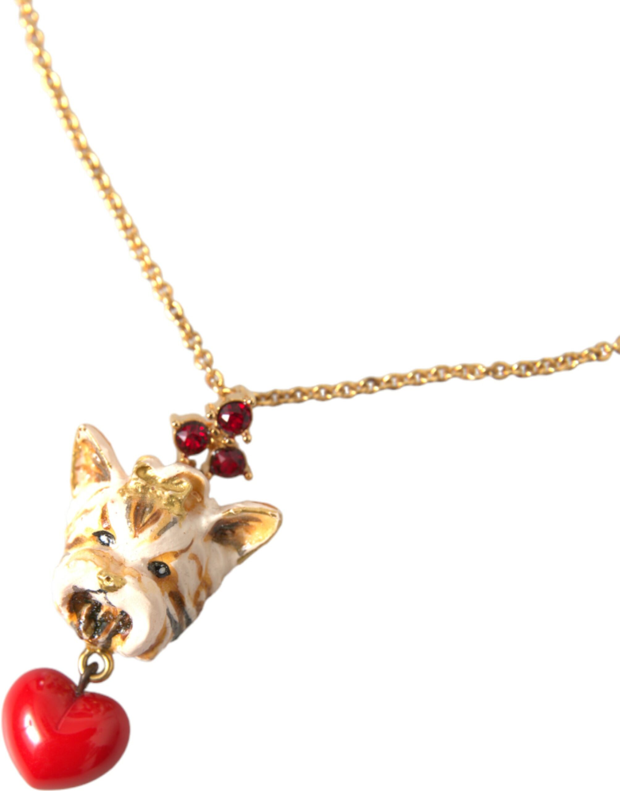 Ожерелье с подвеской в ​​виде собачьего сердца из золотой латуни Dolce & Gabbana — фото 2