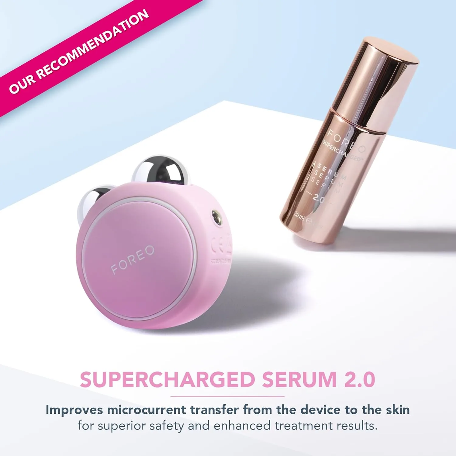 Foreo Bear Mini микротоковое устройство для лица - инструмент для скульптурирования лица - укрепление и контурирование - уменьшение второго подбородка - неинвазивное - повышает впитывание средств по уходу за кожей лица - pearl pink, Pearl Pink — фото 4