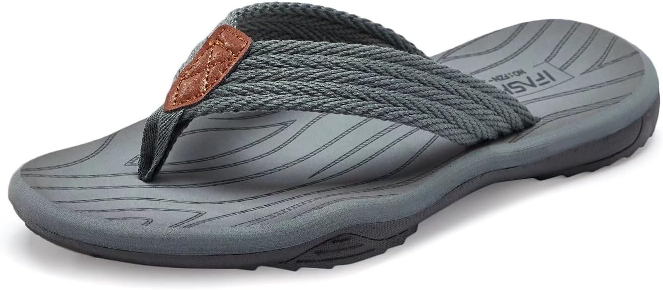 

Мужские вьетнамки удобные сандалии-шлепанцы для дома и пляжа Junshide, серый